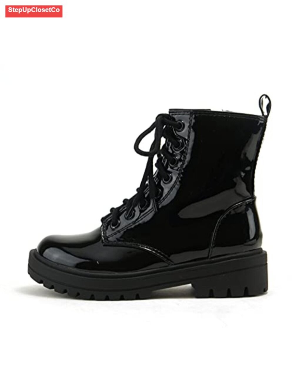 Lug Sole Combat Ankle Bootie Lace Up Side Zipper Chunky Heel Faux Suede